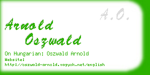 arnold oszwald business card